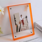 MEELANO Neon Akrylramme i Retro 80'er-stil – Farverig Fotoramme til Væg eller Bord, 16x21 til 40x50 cm Orange