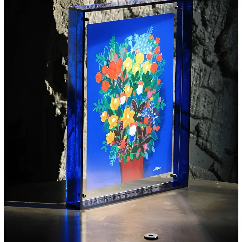 MEELANO Neon Akrylramme i Retro 80'er-stil – Farverig Fotoramme til Væg eller Bord, 16x21 til 40x50 cm