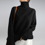 Tasana | Dame Diamantstrik Sweater - Struktureret Langærmet Pullover