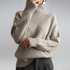 Tasana | Dame Diamantstrik Sweater - Struktureret Langærmet Pullover