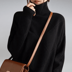 Tasana | Dame Diamantstrik Sweater - Struktureret Langærmet Pullover