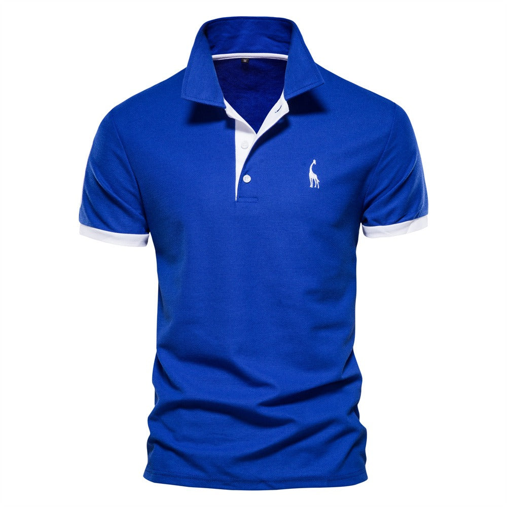 MEELANO Stilfuld Sommer Polo Tshirt Til Mænd Let Åndbart Stof Blå - Hvid