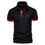 MEELANO Stilfuld Sommer Polo Tshirt Til Mænd Let Åndbart Stof Sort - Rød