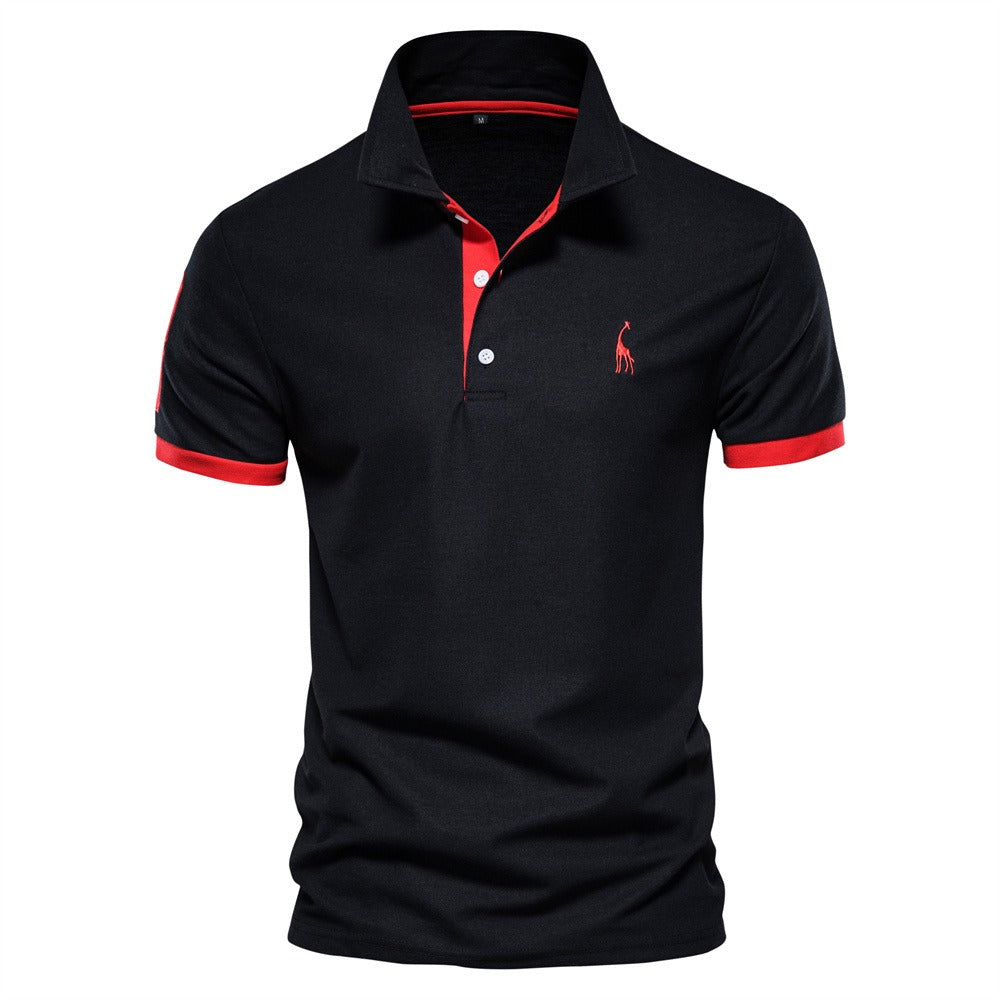 MEELANO Stilfuld Sommer Polo Tshirt Til Mænd Let Åndbart Stof Sort - Rød