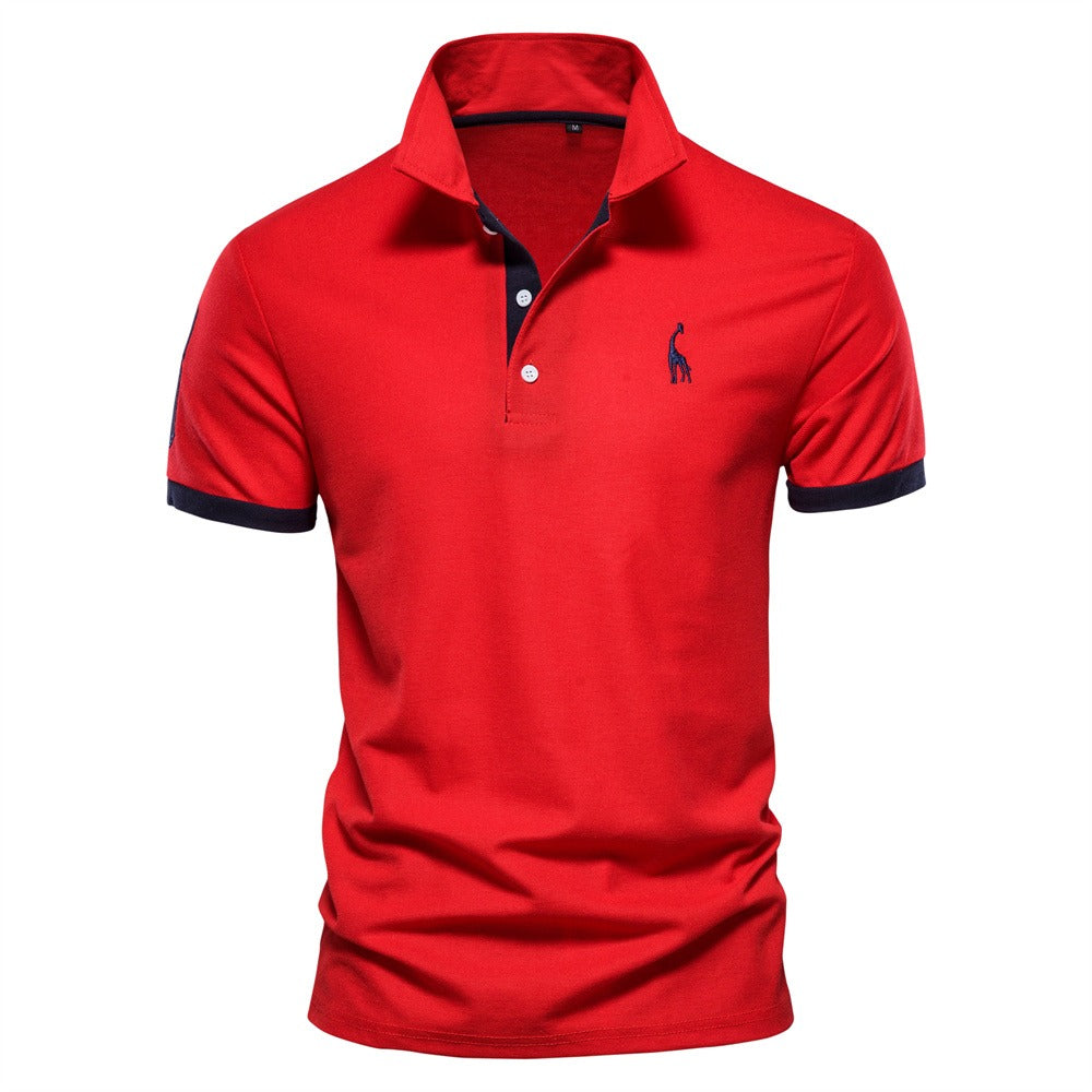 MEELANO Stilfuld Sommer Polo Tshirt Til Mænd Let Åndbart Stof Rød - Sort