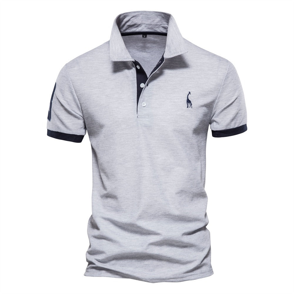 MEELANO Stilfuld Sommer Polo Tshirt Til Mænd Let Åndbart Stof Grå - Mørkeblå