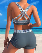 MEELANO Tasana | Bikinisæt til damer – Geometrisk Print, Skulpturel Pasform & Moderne Strand-chik