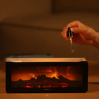 MEELANO Aroma-Diffuser med Flammeeffekt – Duftdiffuser til Æteriske Olier, Flimrende Flammelys, Stemningslys – FlameGlow