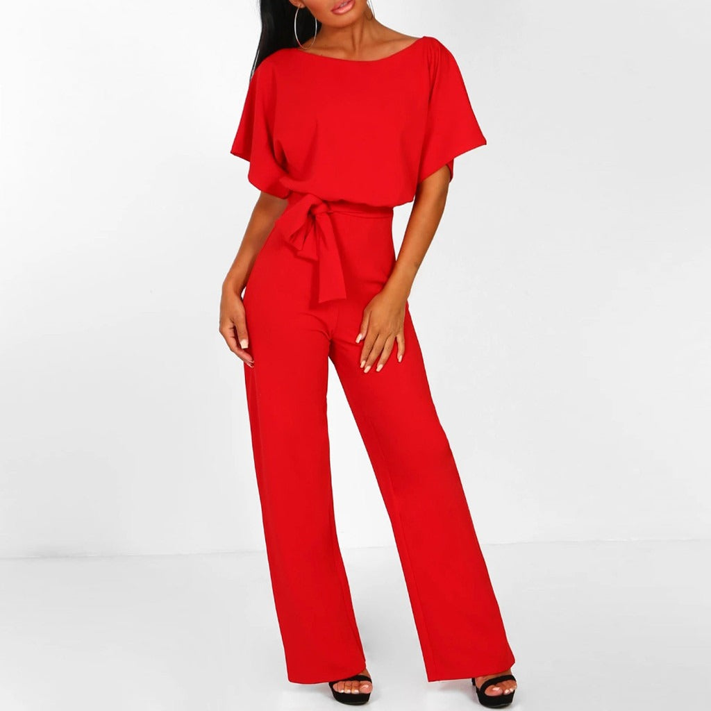 MEELANO Dame Stilfuld Jumpsuit Til Hverdags Og Festlige Anledninger - Overall Rød