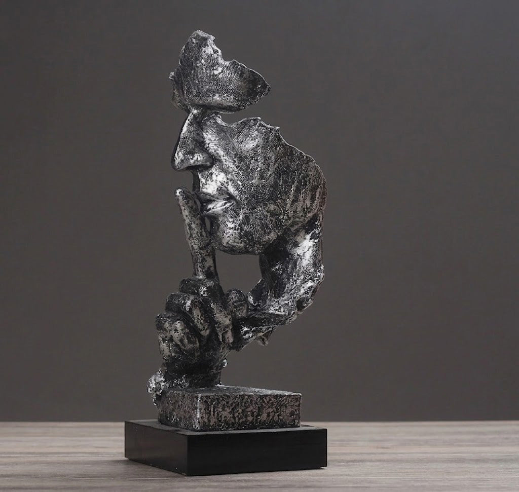 SerenitySculpt Abstrakt Tænker Statue – Harpiks Dekoration til Hjem & Kontor