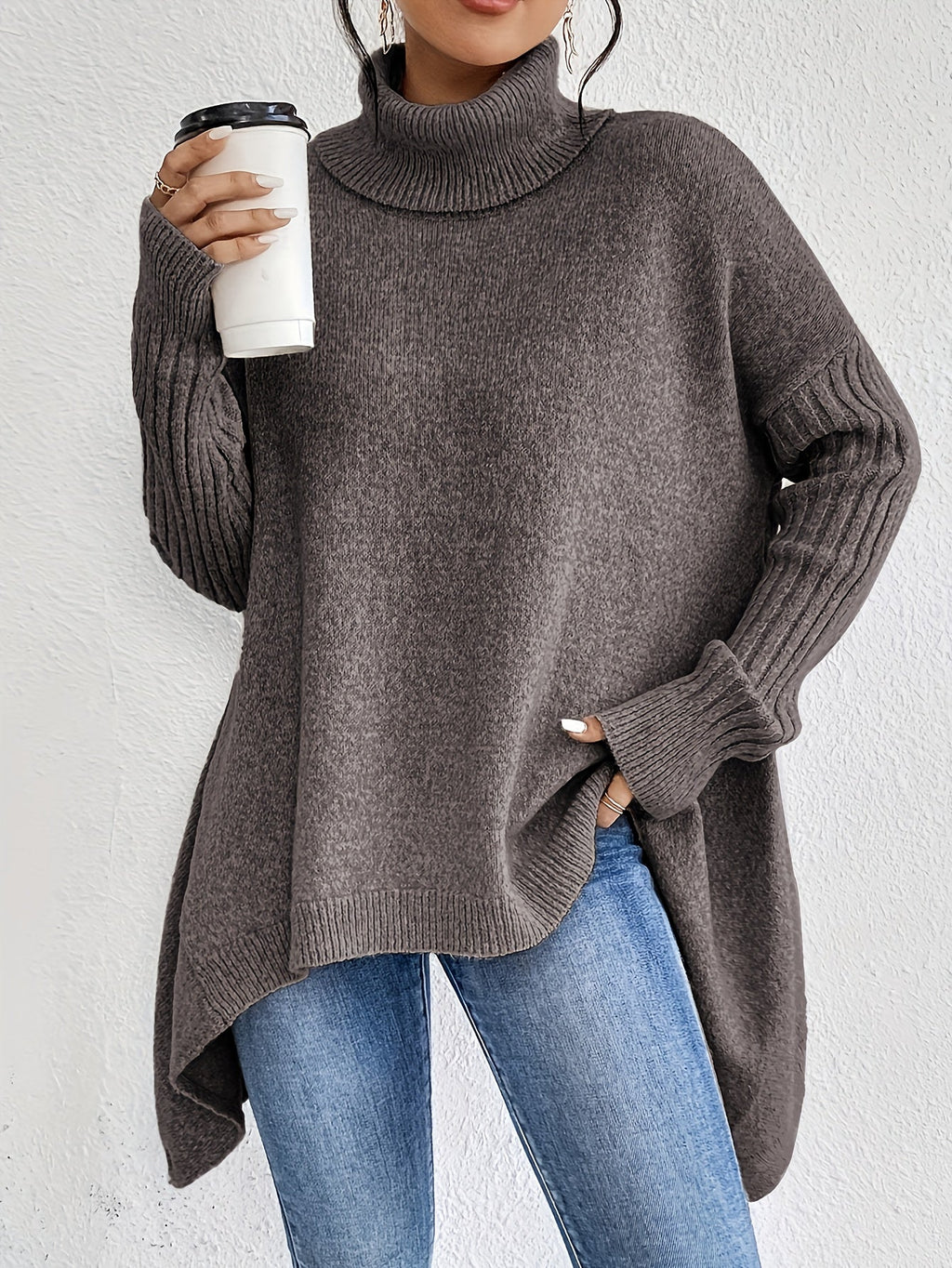 Dôre | Dame Løstsiddende Sweater - Oversized Varm Striktrøje