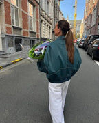 MEELANO Roque | Dame Oversized Læderjakke i Sort Læder - Biker Overgangsjakke