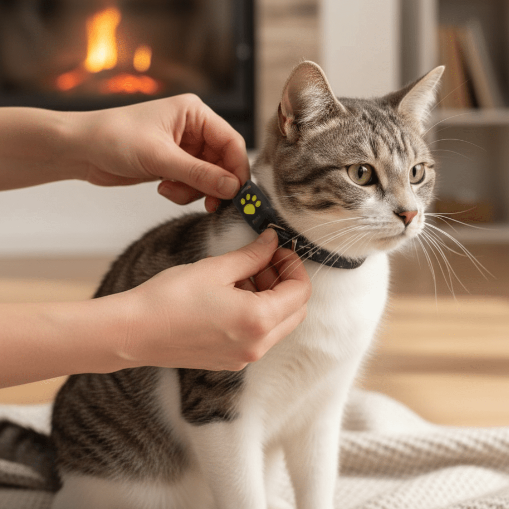MEELANO GPS-tracker til Hunde og Katte – Let Kæledyrstracker til Alle Halsbånd, Lokalisering via App, Lang Batteritid