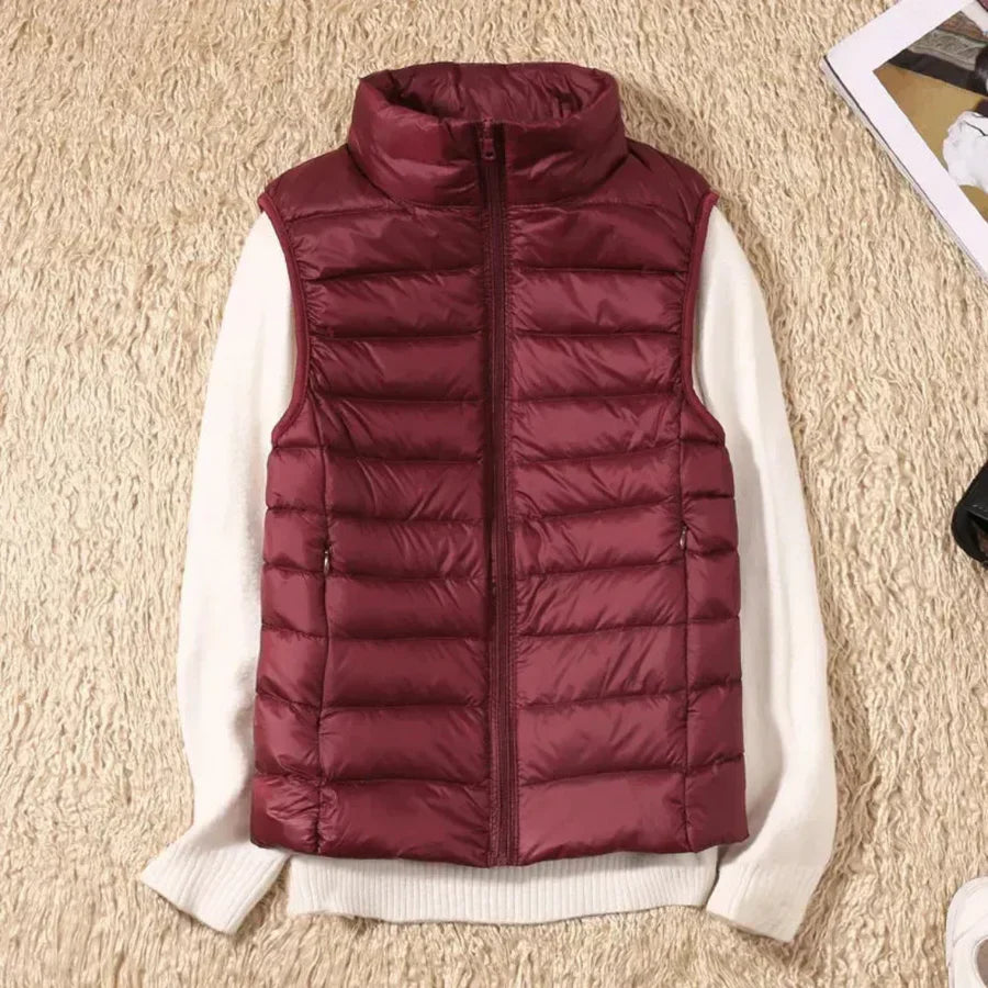 MEELANO Vindtæt Bodywarmer til Kvinder - Med praktisk lynlås Bordeaux