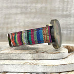 MEELANO Vintage Dameur med Regnbuemønster og Flettet Rem – Analogt Armbåndsur med Bronze Urskive, Nikkelfrit, 3 Farver – Amore