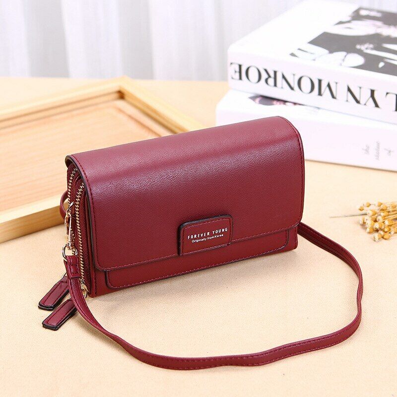 MEELANO Crossbody Taske – Organiseret Taske med Mange Lommer og Kortlommer Bordeaux 2