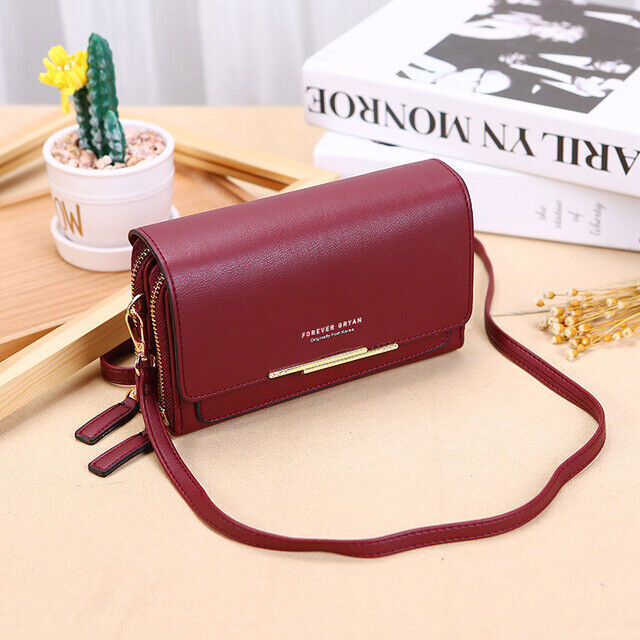 MEELANO Crossbody Taske – Organiseret Taske med Mange Lommer og Kortlommer Bordeaux 1