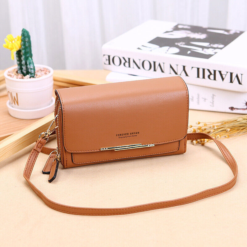 MEELANO Crossbody Taske – Organiseret Taske med Mange Lommer og Kortlommer Brun 1