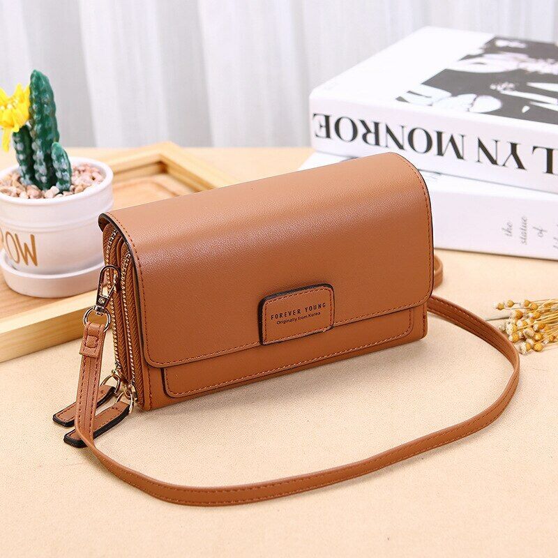 MEELANO Crossbody Taske – Organiseret Taske med Mange Lommer og Kortlommer Brun 2