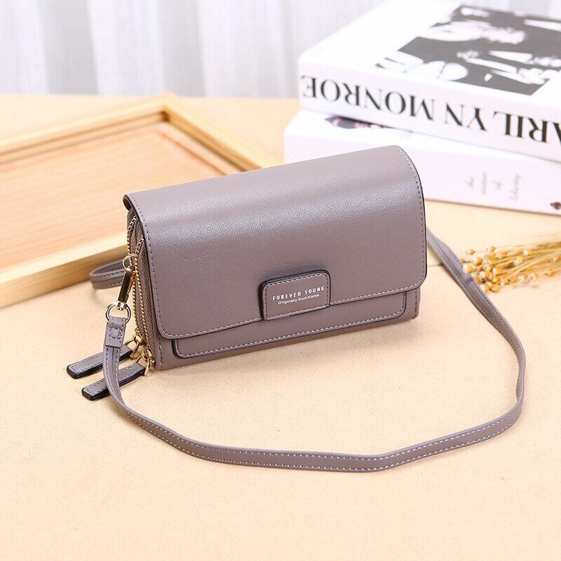 MEELANO Crossbody Taske – Organiseret Taske med Mange Lommer og Kortlommer Grå 2