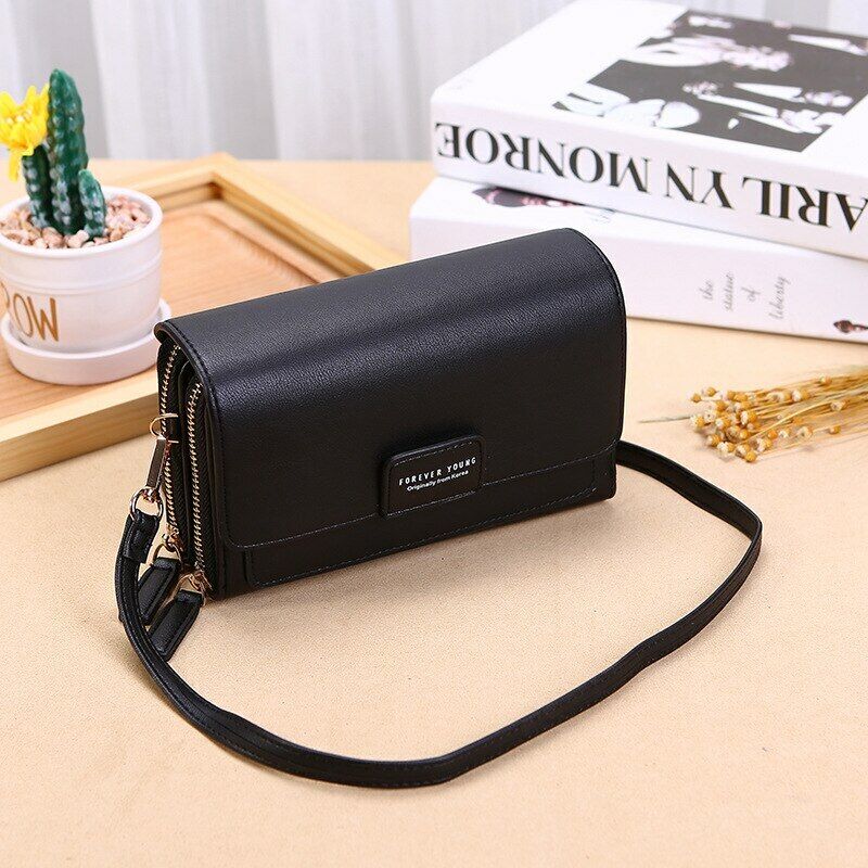 MEELANO Crossbody Taske – Organiseret Taske med Mange Lommer og Kortlommer Sort 2