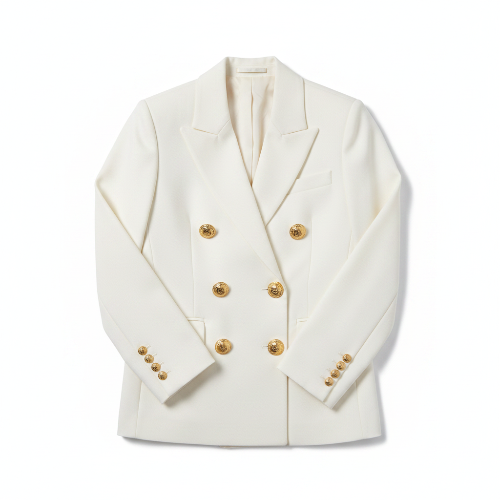 MEELANO Luna | Dame Dobbeltradet Blazer med Knapper - Elegant Langærmet Habitjakke