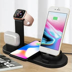 MEELANO Trådløs Ladestation 3-i-1 – Ladestation til iPhone, Apple Watch & AirPods, Hvid eller Sort – Chargix Sort