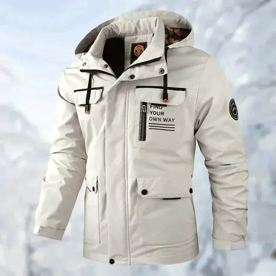MEELANO Wilshire | Herre Vandtæt & Vindtæt Outdoor Jakke - Åndbar Softshell- & Regnjakke Hvid
