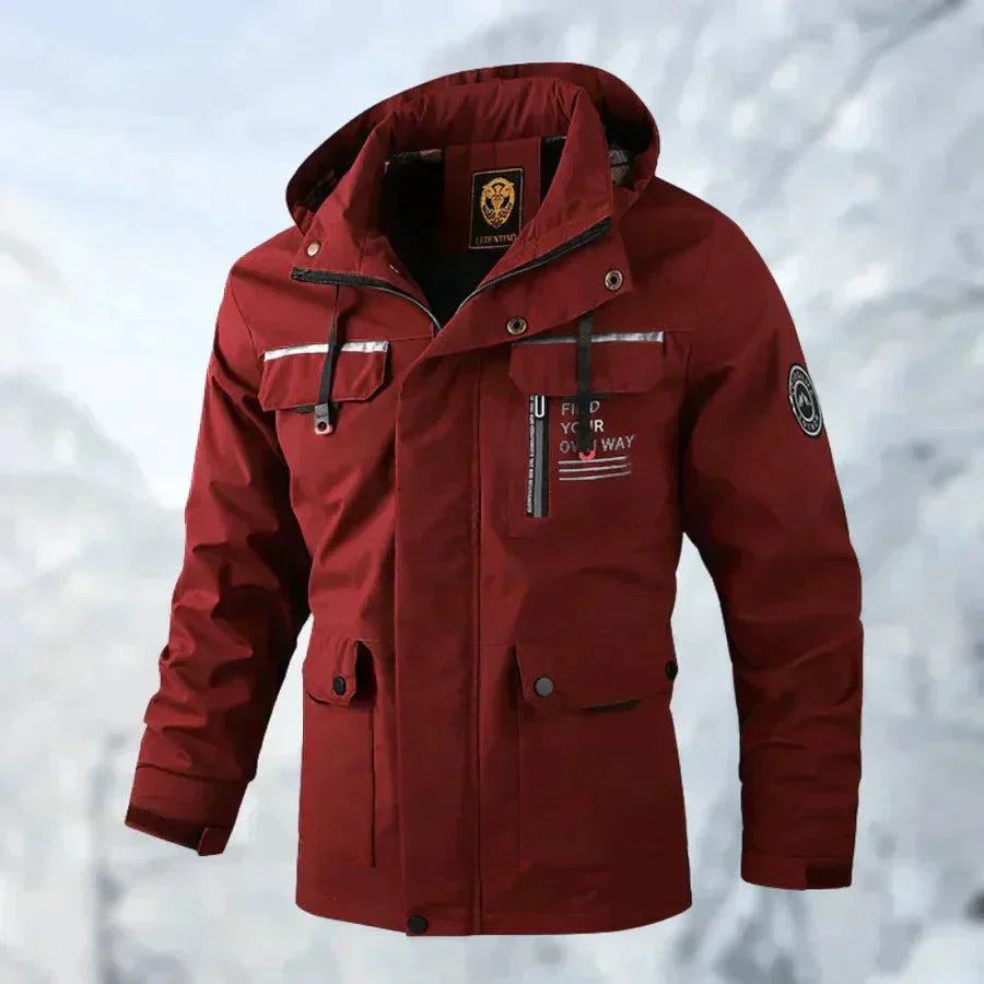 MEELANO Wilshire | Herre Vandtæt & Vindtæt Outdoor Jakke - Åndbar Softshell- & Regnjakke Rød