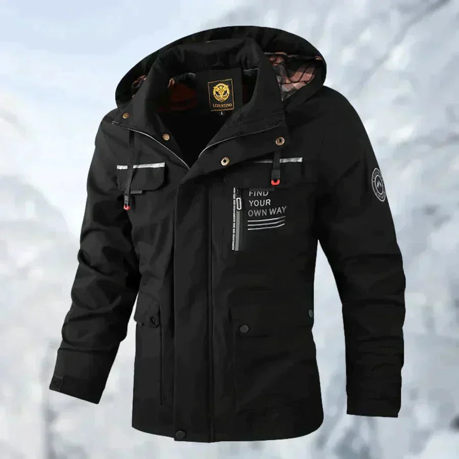 MEELANO Wilshire | Herre Vandtæt & Vindtæt Outdoor Jakke - Åndbar Softshell- & Regnjakke Sort