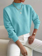 MEELANO Pamelo | Dame Elegant Finstrikket Striktrøje med V-Hals - Varm Pullover
