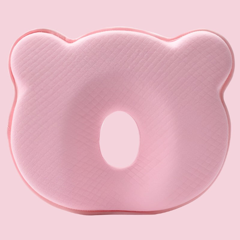 MEELANO Babyhovedstøttepude med Memoryfoam – Hovedpude til Baby til Barnevogn & Lur, Åndbart Stof, 4 Farver Pink
