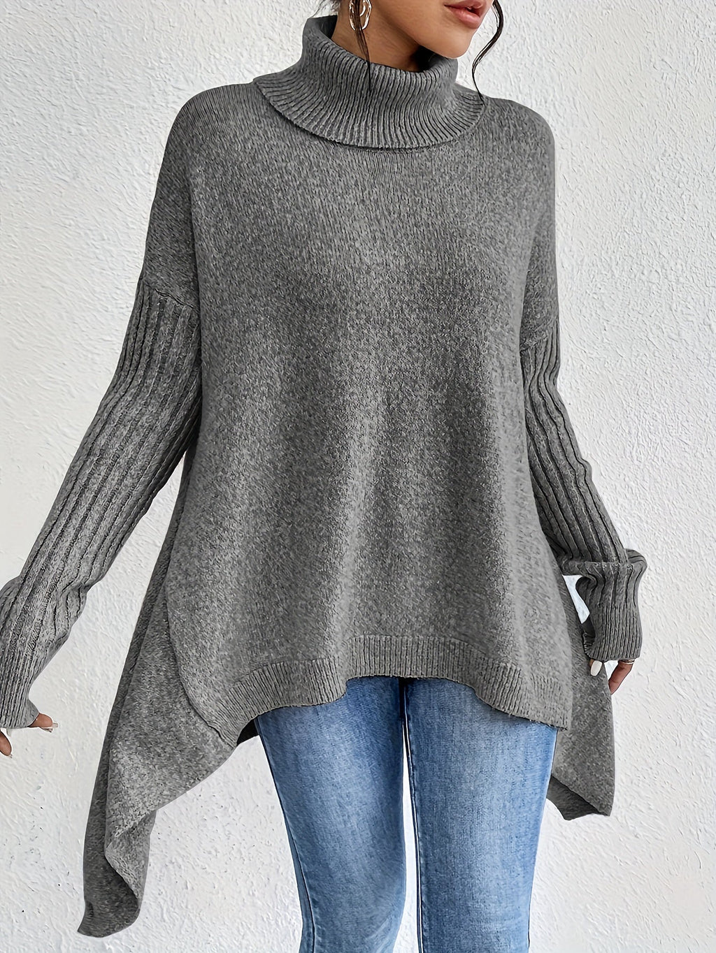 Dôre | Dame Løstsiddende Sweater - Oversized Varm Striktrøje