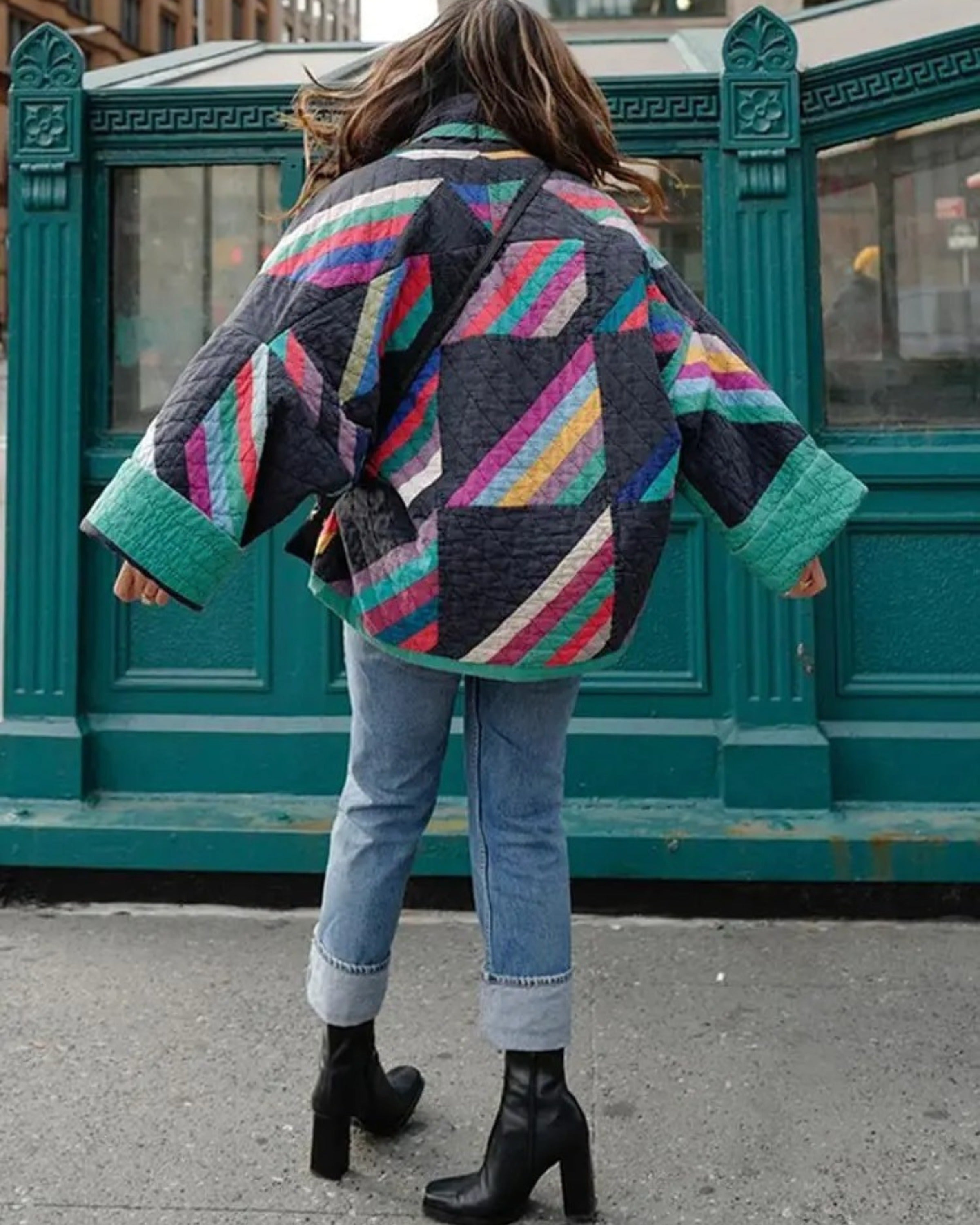 MEELANO Amore | Dame Oversized Vintage Jakke - Retro Overgangsjakke & Rummelig Jakke