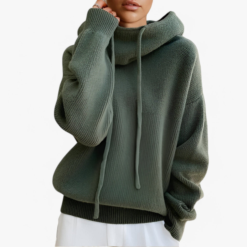 Irene | Striktrøje med høj krave - Elegant og hyggelig - Blå - Sweater