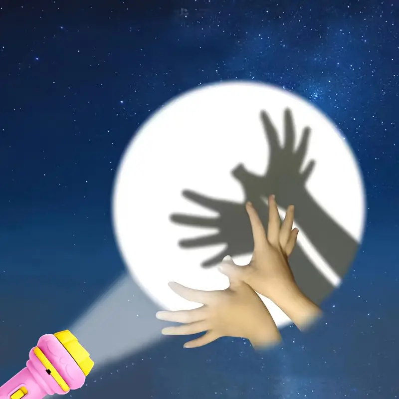 MEELANO Projektorlommelygte til Børn – Godnatlampe med 32 Billedskiver til Godnathistorie, Projektor til Loftet, 4 Farver – DreamBeam