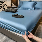 MEELANO Bomuld Dynebetræk Med Stram Pasform Og Åndbarhed Til Senge Blå