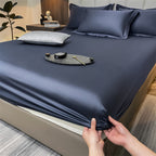 MEELANO Bomuld Dynebetræk Med Stram Pasform Og Åndbarhed Til Senge Mørkeblå