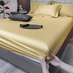 MEELANO Bomuld Dynebetræk Med Stram Pasform Og Åndbarhed Til Senge Gul