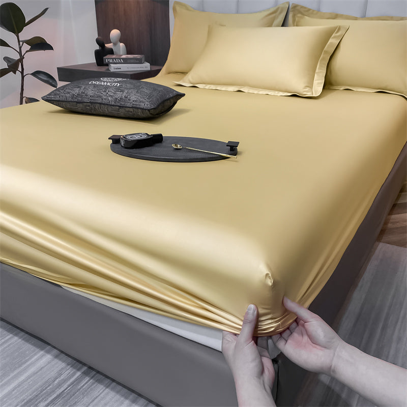 MEELANO Bomuld Dynebetræk Med Stram Pasform Og Åndbarhed Til Senge Gul