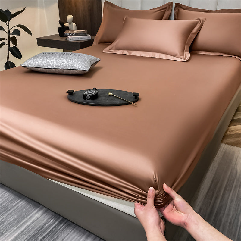 MEELANO Bomuld Dynebetræk Med Stram Pasform Og Åndbarhed Til Senge Brun