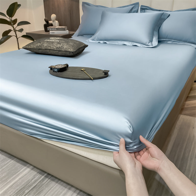 MEELANO Bomuld Dynebetræk Med Stram Pasform Og Åndbarhed Til Senge Lyseblå