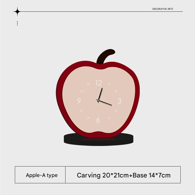 MEELANO Minimalistisk Vækkeur Med Drejet Design Og Urfunktion Til TV Møbler Og Skrivebord Æble