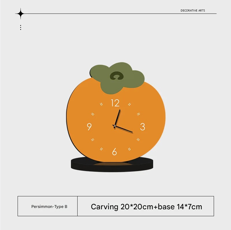 MEELANO Minimalistisk Vækkeur Med Drejet Design Og Urfunktion Til TV Møbler Og Skrivebord Persimmon