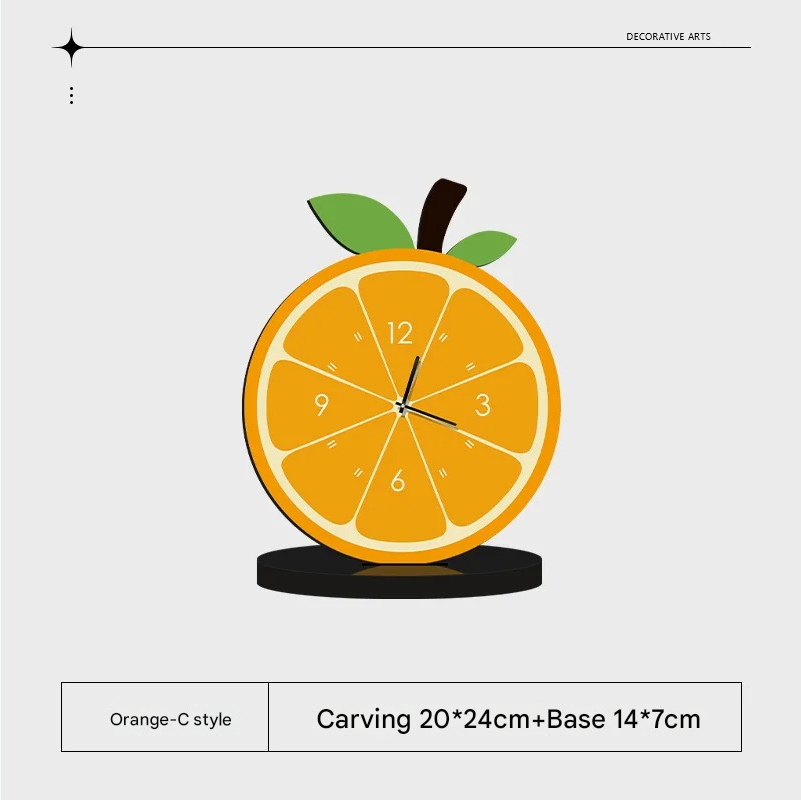 MEELANO Minimalistisk Vækkeur Med Drejet Design Og Urfunktion Til TV Møbler Og Skrivebord Appelsin