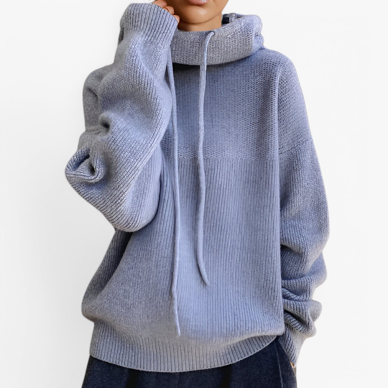 Irene | Striktrøje med høj krave - Elegant og hyggelig - Brun - Sweater