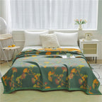 MEELANO Ginkgo Blade Jacquard Bomulds Vendbart Quilt