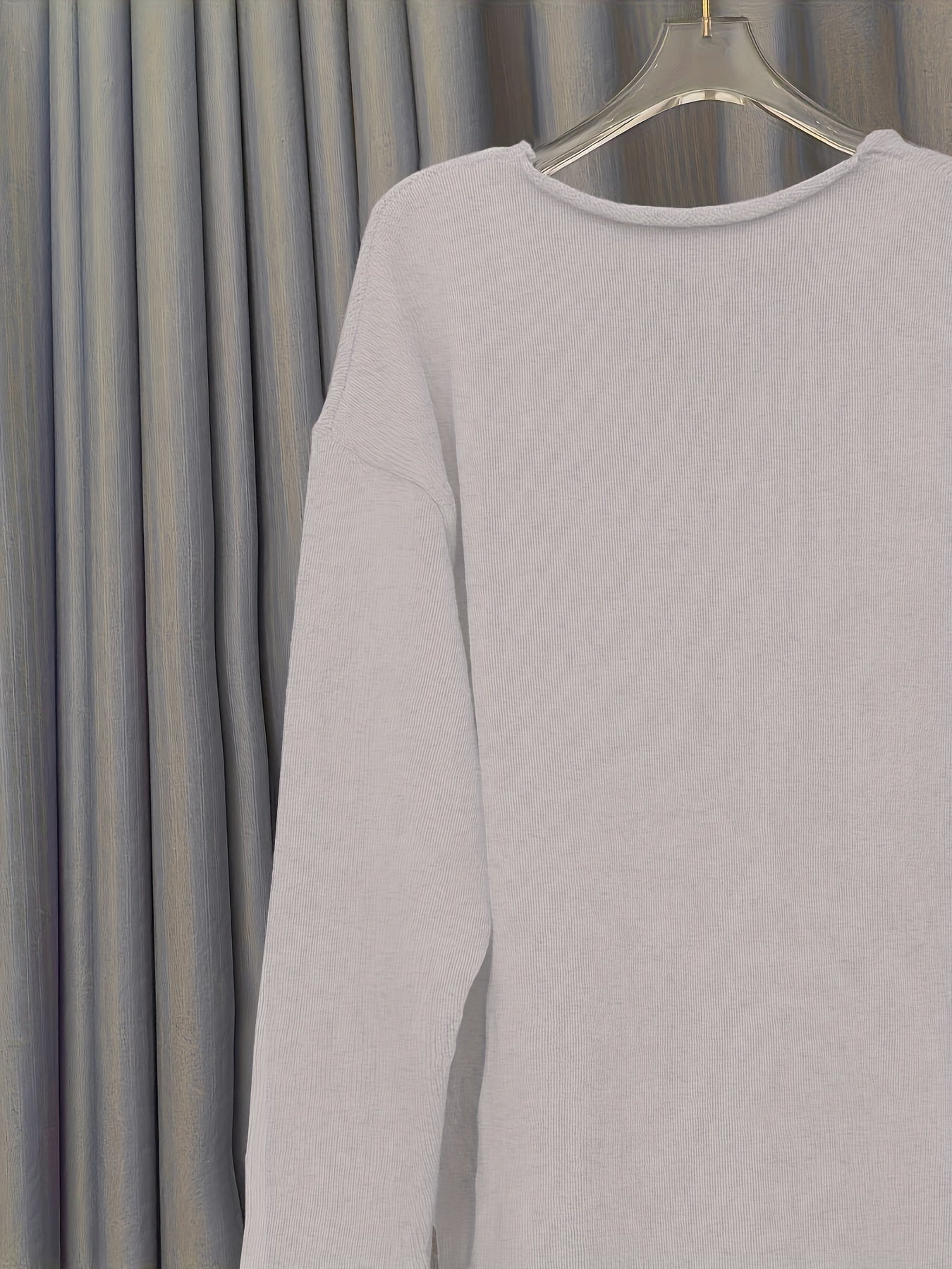 MEELANO Dame Oversize Striktrøje - Varm Plus Size med V-hals