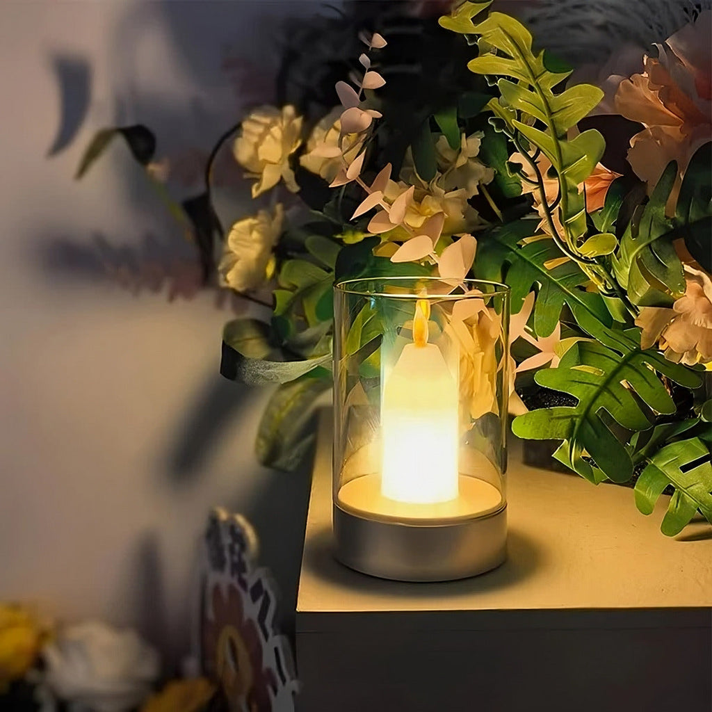 MEELANO Trådløs LED-Stearinlyslampe – Moderne Bordlampe med Stearinlys-look & Gestusstyring, op til 8 Timer Varm Hvid, Flammeløs – LumiCandle