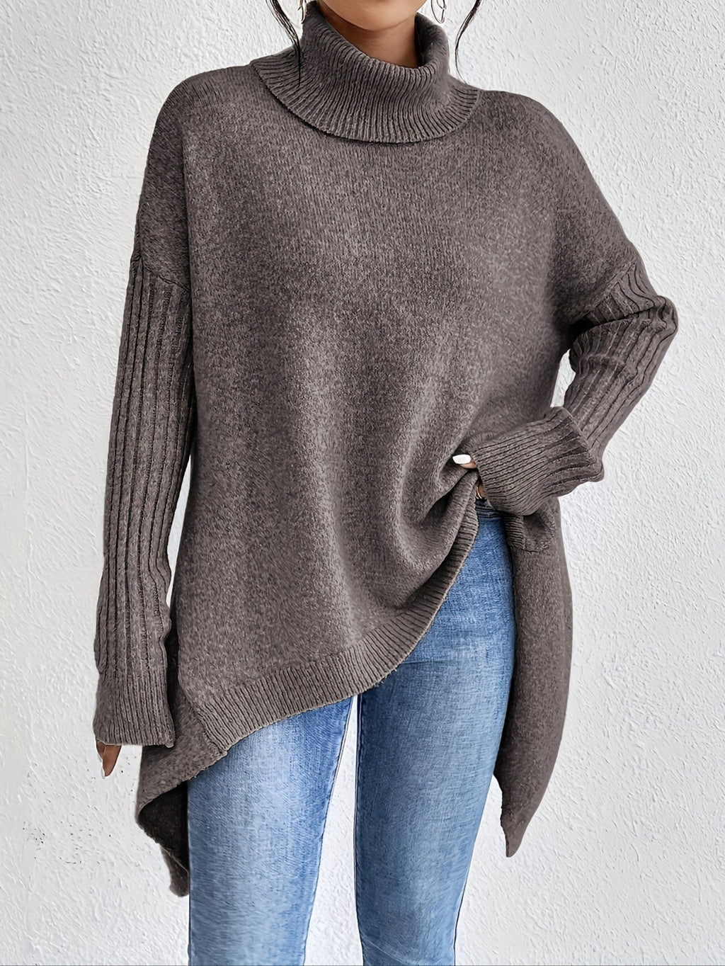 Dôre | Dame Løstsiddende Sweater - Oversized Varm Striktrøje